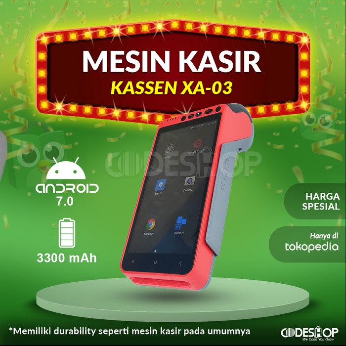 Kassa Mobile Payment Pos Kassen Xa-03 Mini Portable Mesin Kasir Android