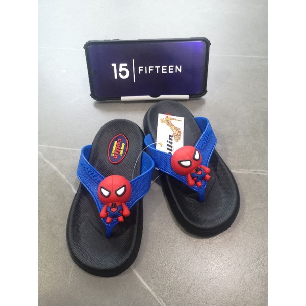 15 SHOP --- NEW ! ! ! SIZE: 24-35 Sandal Anak Laki-laki Sandal Jepit Model karakter Spiderman ( 2 - 9 Tahun ) 6265-1