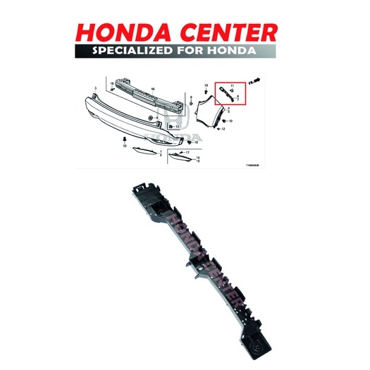 bracket breket spacer bumper bemper belakang kanan kiri honda hrv 2015 2016 2017 2018 2019 2020 2021