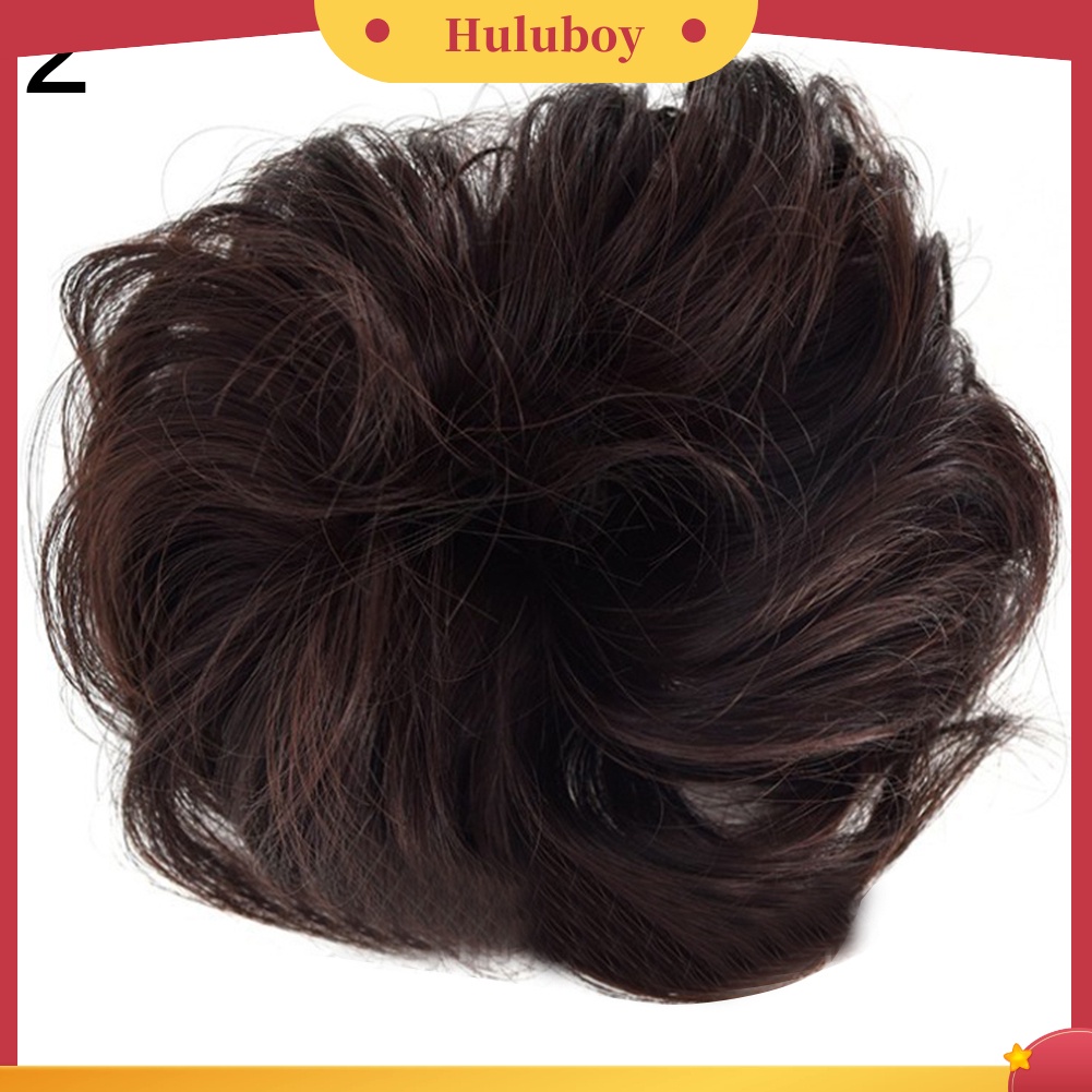 Wig Rambut Bun Chignon Ponytail Elastis Model Keriting Untuk Wanita