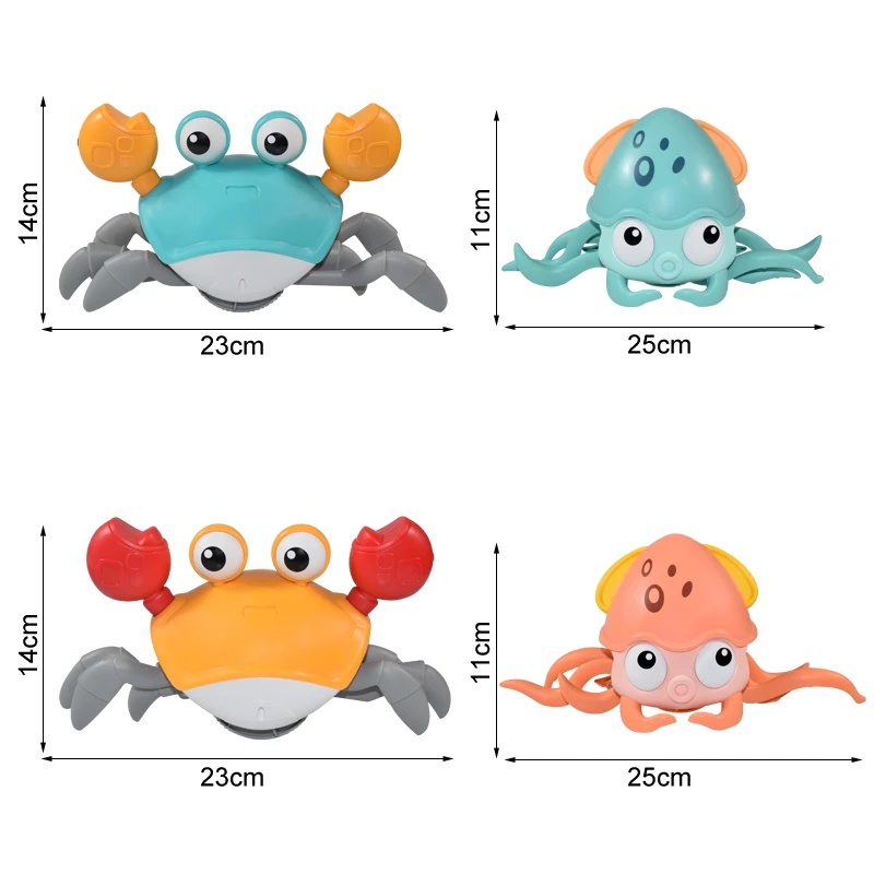 1pcs Bayi Merangkak Mainan Induksi Escape Crab Gurita Mainan Bayi Edukasi Elektronik Balita Bergerak Mainan Anak Hadiah Ulang Tahun