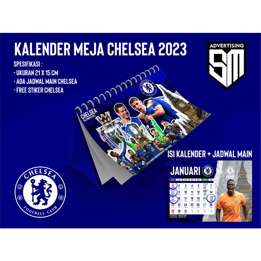 

Kalender Meja Chelsea Liga Inggris Bola Aesthetic free stiker chelsea
