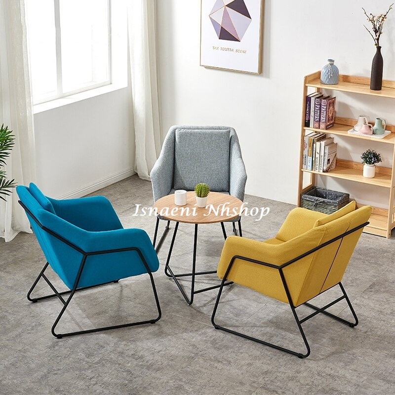 Kursi Sofa Rangka Besi Beton Minimalis/Modern Furnitur Ruang Tamu Kantor Cafe Salon/Furnitur Nordik 