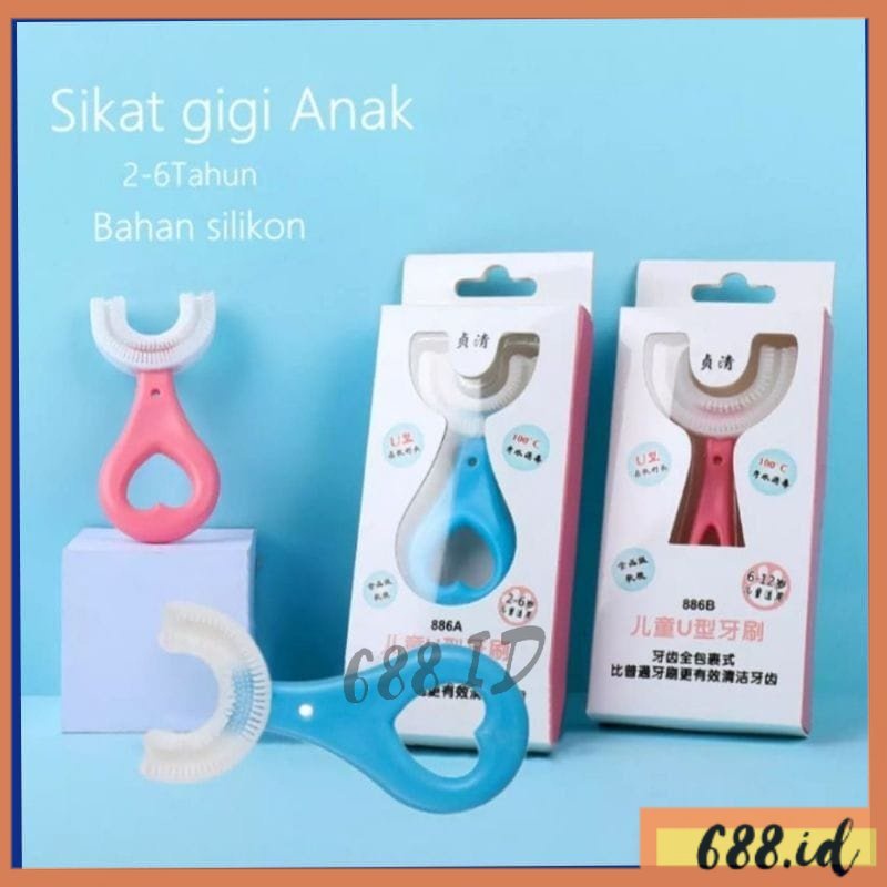 Sikat Gigi Anak Bayi 2-6 tahun Bentuk U Bahan Silikon Training Toothbrush Tooth Brush Baby Silicon type U PR 23