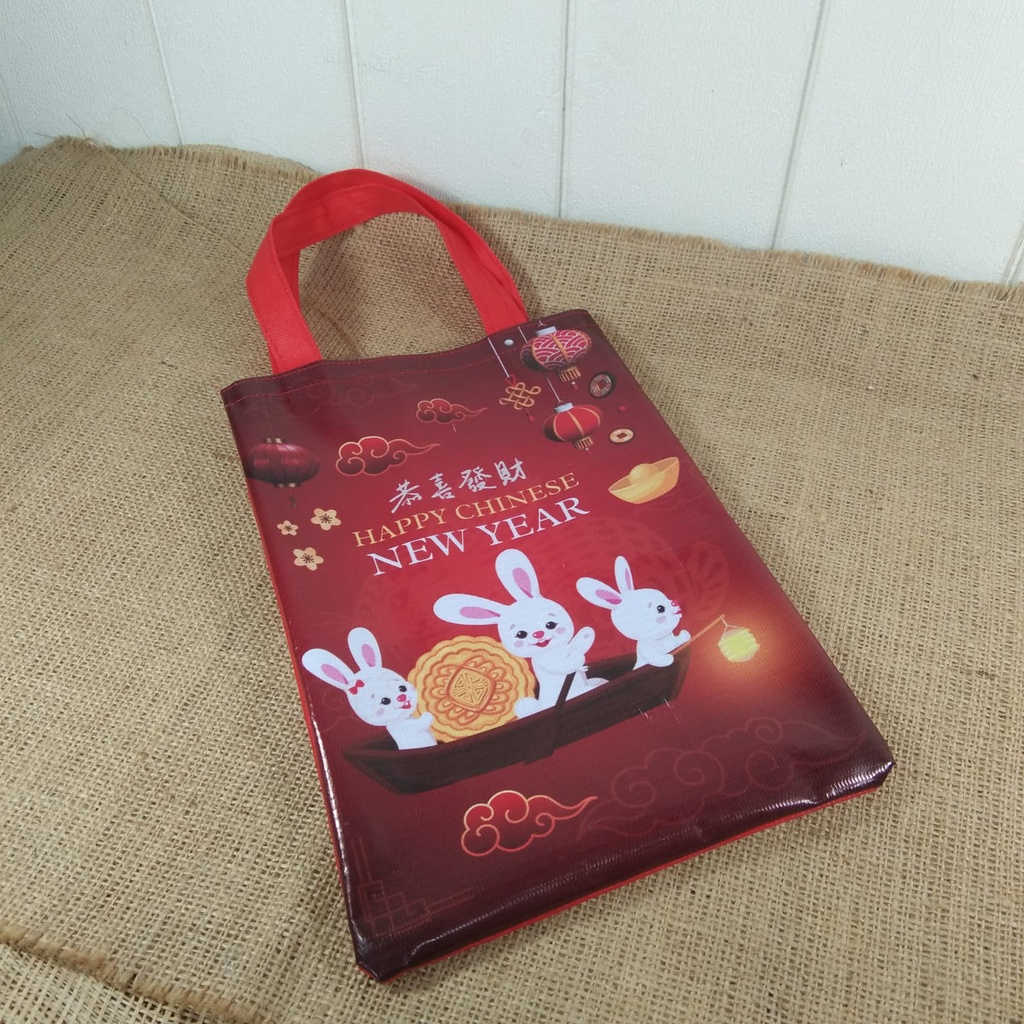 Tas Souvenir Imlek Kelinci Air Ready Stock Gong xi fa cai Shio goodie bag imlek ready