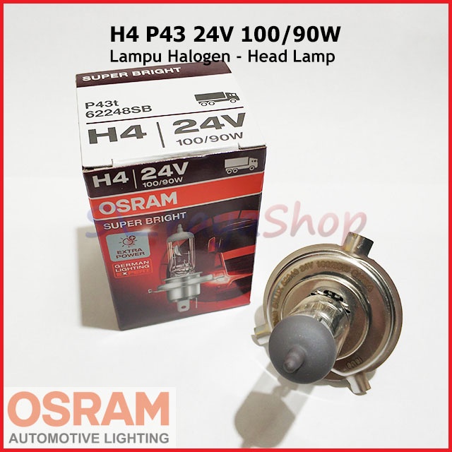 Osram Lampu Halogen H4 24V 100/90W