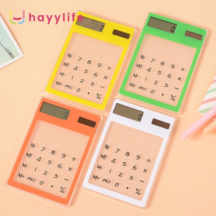 

TERBAIK HAYYLIFE Kalkulator Mini Ultra Tipis Transparan touchscreen 8 Digit