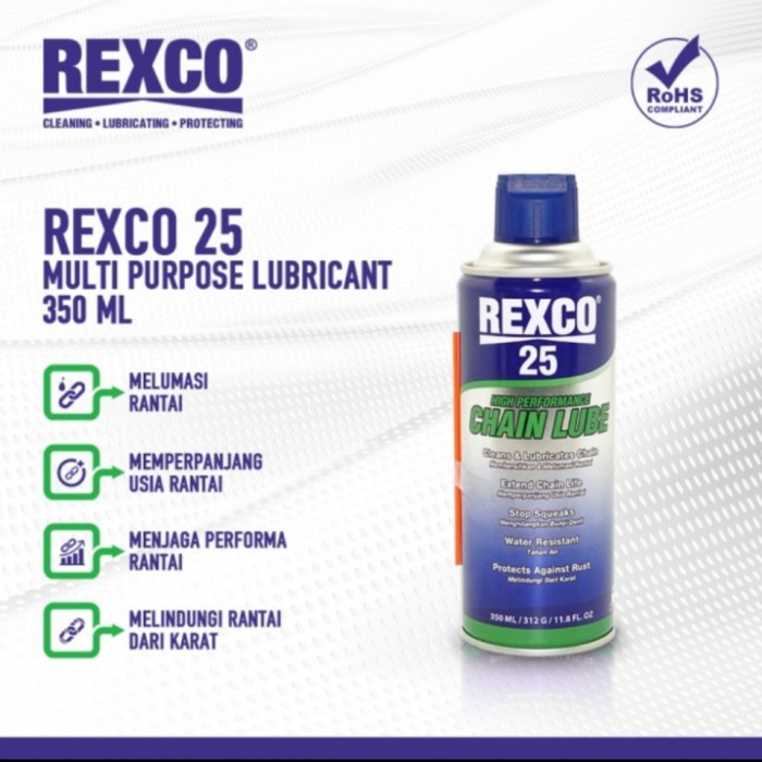 REXCO 25 CHAIN LUBE 350 ML CAIRAN PELUMAS RANTAI OLI RANTE