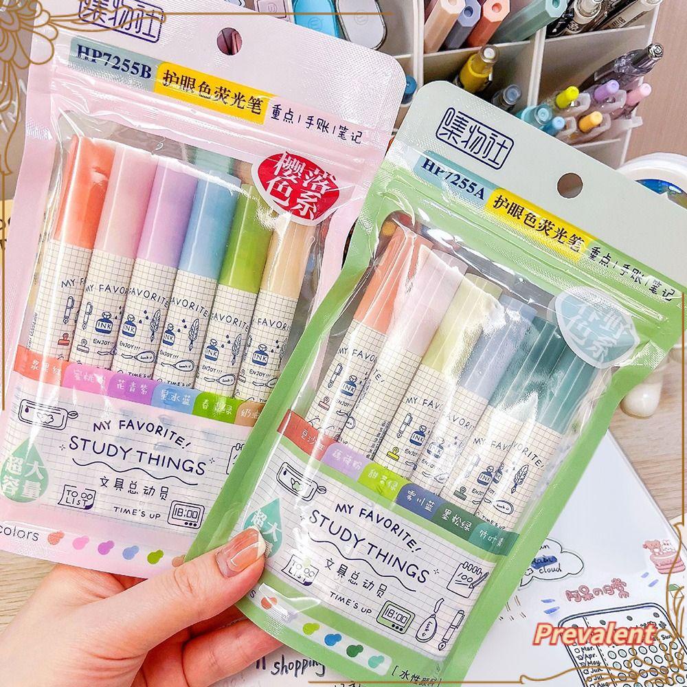 Preva 6warna/Set Stabilo Pena Set Good-looking Gambar Graffiti Kreatif Alat Tulis Pena Warna
