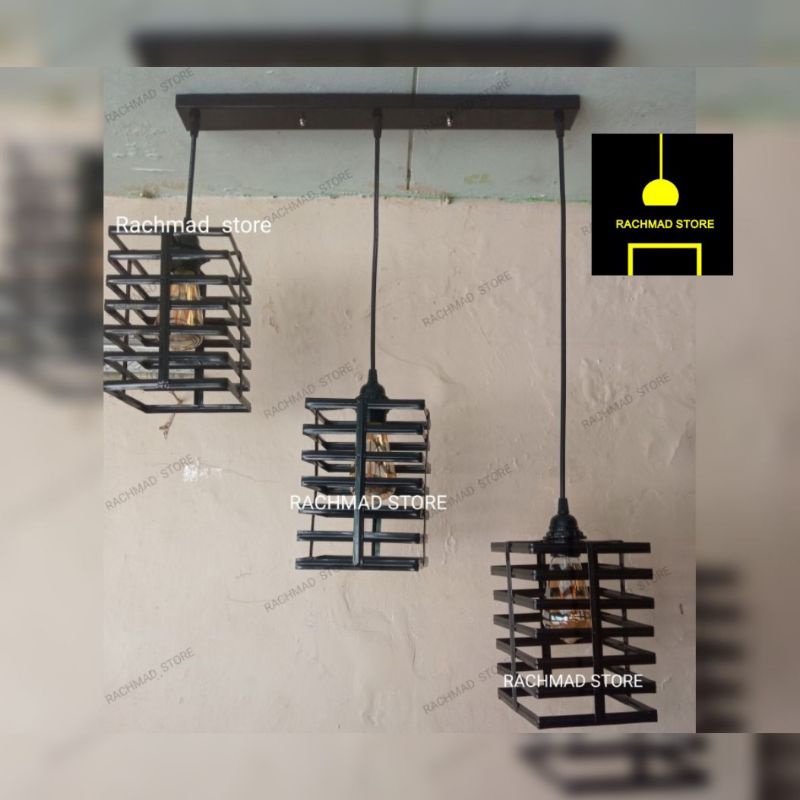 Lampu gantung minimalis dekorasi dapur isi 3 kotak