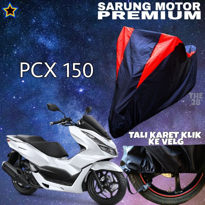 SARUNG MOTOR PCX 150 HITAM MERAH BODY COVER PCX 150 PREMIUM