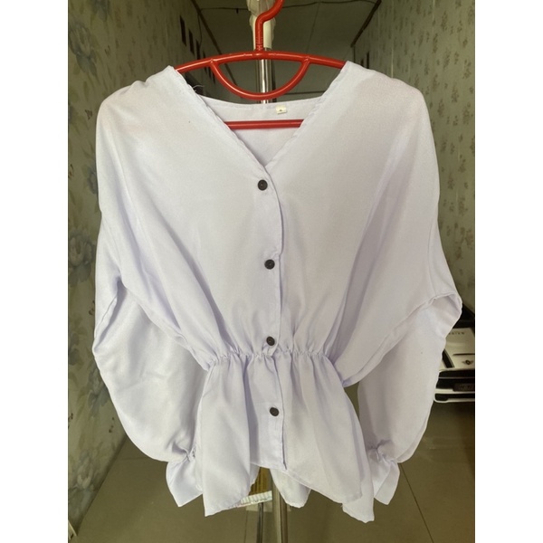 [Preloved]Blouse putih,blouse cantik,blouse korea,atasan korea,atasan putih,kemeja putih