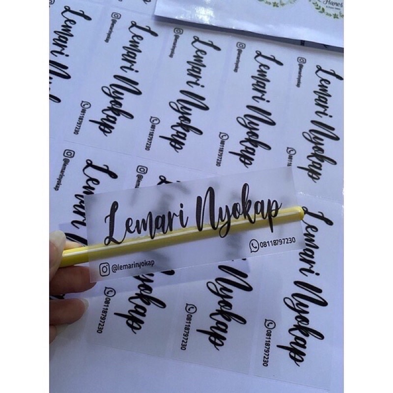 

CETAK STICKER VINYL TRANSPARAN WATERPROOF UKURAN A3 FREE CUTTING