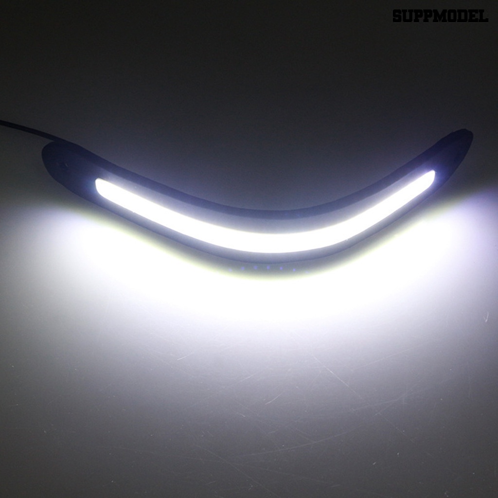 [Auto] 2pcs Lampu Lari Siang Hari Flexible COB Silikon 12V LED DRL Kabut Mengemudi Dome Interior Lampu Untuk Mobil