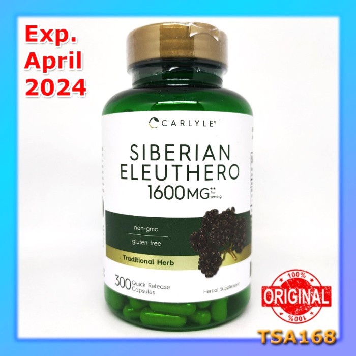 Carlyle Siberian Eleuthero 1600 mg 300 Cap Traditional Herb Non-GMO