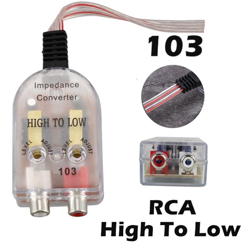 High To Low RCA Converter Audio Impedance Car Audio Auto Mobil Konverter Adapter 2 Jalur 2 Line Stereo