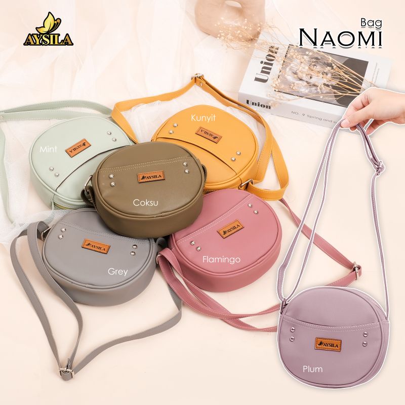 TAS SELEMPANG WANITA NAOMI BAG AYSILA ORIGINAL SLINGBAG TALI PANJANG LONG BAHAN SINTETIS POLOS FASHI