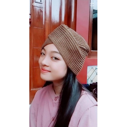 ciput rajut turban instan