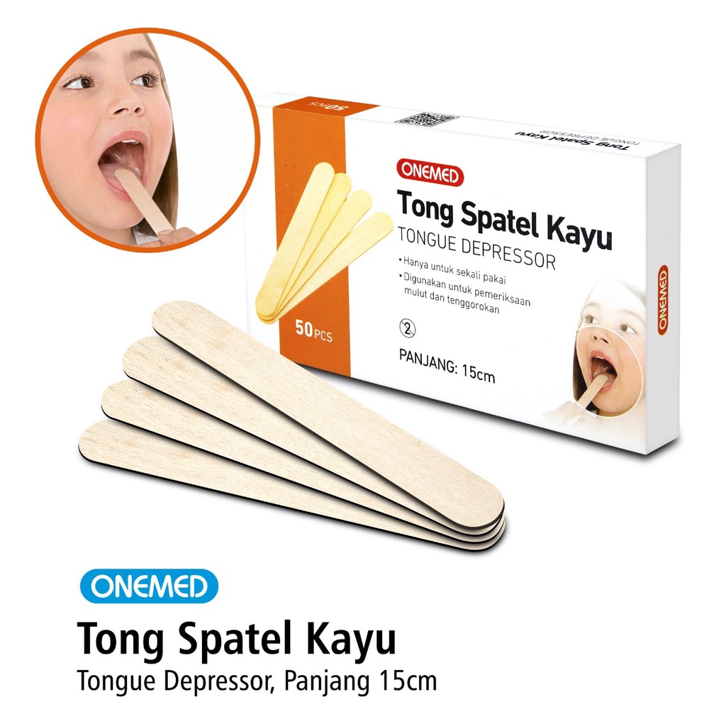 Tong Spatel Kayu Onemed Box isi 50 Pcs -OJ2