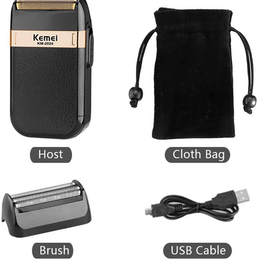 [PRODUK 6LQDT] Original Alat Cukur Jenggot Kumis Botak 2024 USB Shaver Kemei QSG