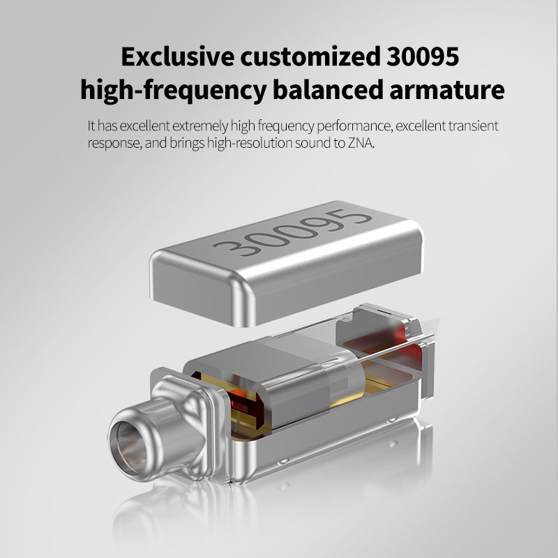 Kz ZNA 1DD+ 1BA Teknologi Hibrida HIFI Earphone 12MM Dual Magnetic Dynamic Dan Seimbang Armature Headphone Musik DJ Headset Earbuds
