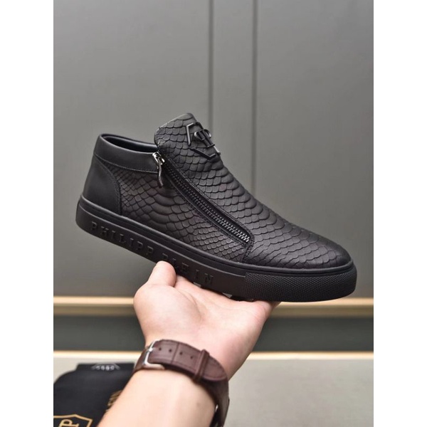 sepatu pria philipp plein slip on sneaker cowok pp mirror luxury p1shoes