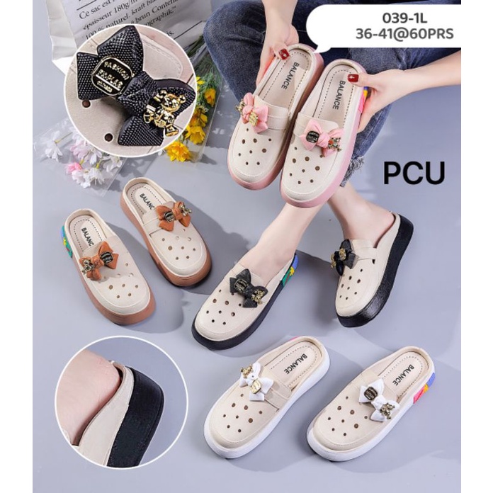 Sandal Slop wanita Balance Sadal Selop depan Tertutup Import Sendal Perempuan Pita Pinggir model korea Kekinian
