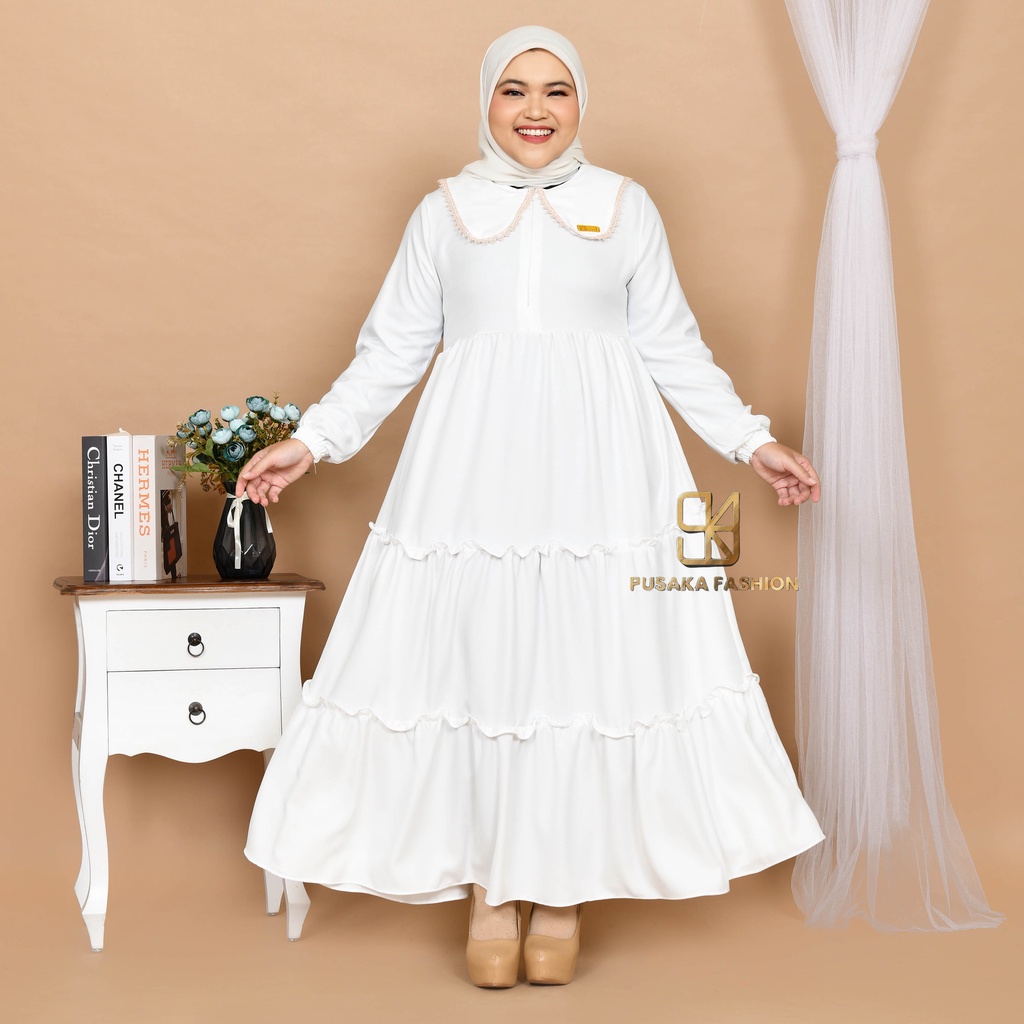 BELA MAXY Gamis perempuan dewasa jumbo pakaian muslim wanita bigsize muat sampai 80kg+ ada size fashion muslimah terbaru long dress kekinian modern murahberkualitas warna putih hitam merah bata hijau army lilac kuning lemon mustard broken white dusty moca