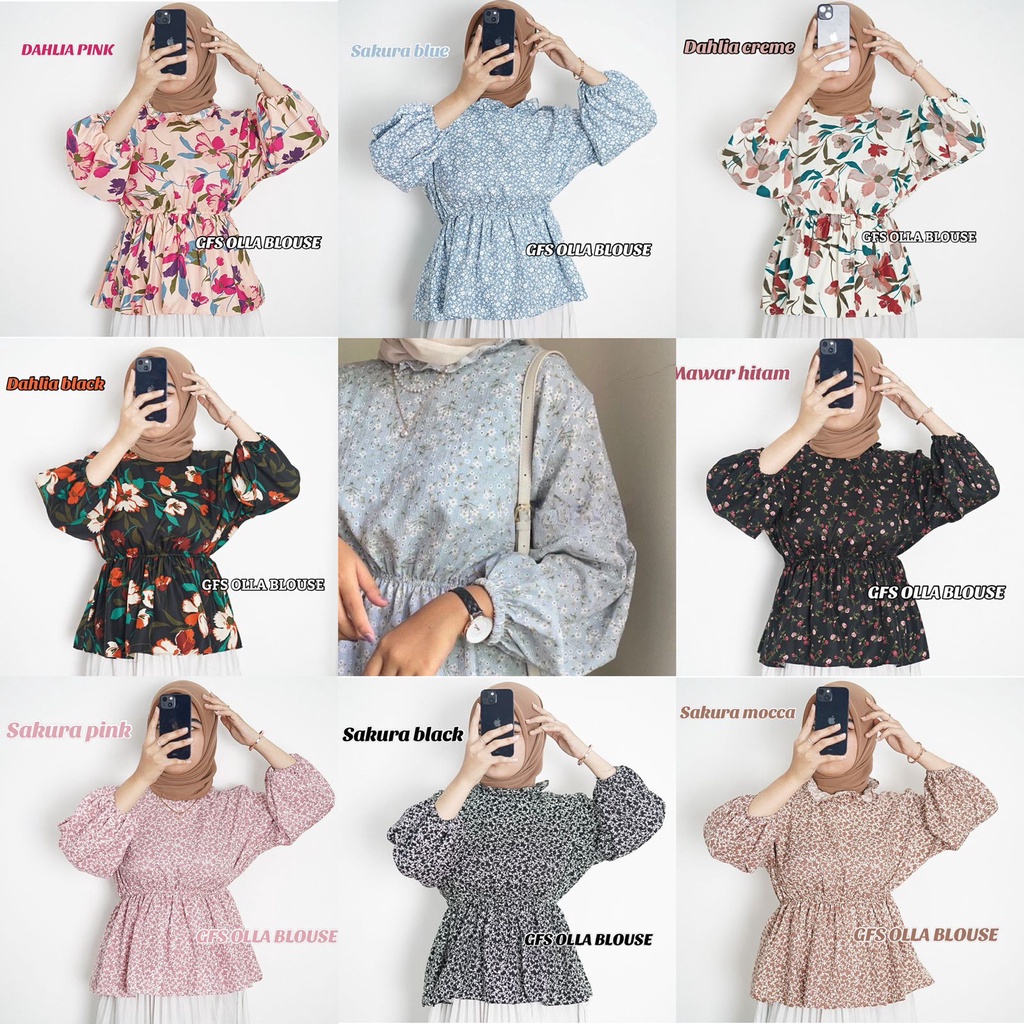 BEFAST - ZFS OOTD BLOUSE JIHAN / FLOWY BLOUSE VINTAGE / Blouse Casual Wanita Kekinian / Outift Wanita Hijab / Fashion Wanita Modis / Blouse Flower Keluaran Terbaru / Atasan Wanita Lengan Panjang