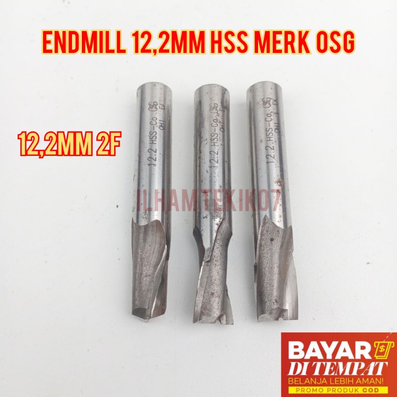 endmill HSS endmill 12,2mm 2Flute osG mata bor frais bor HSS bukan emdill nachi