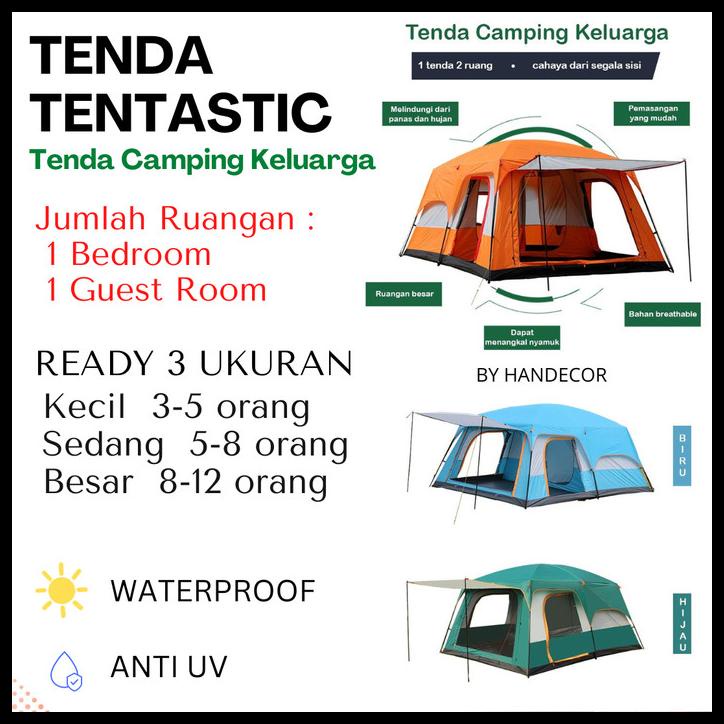 Tenda Camping 4 Orang Dewasa | Tenda Camping Family 4 Orang 2 Ruangan
