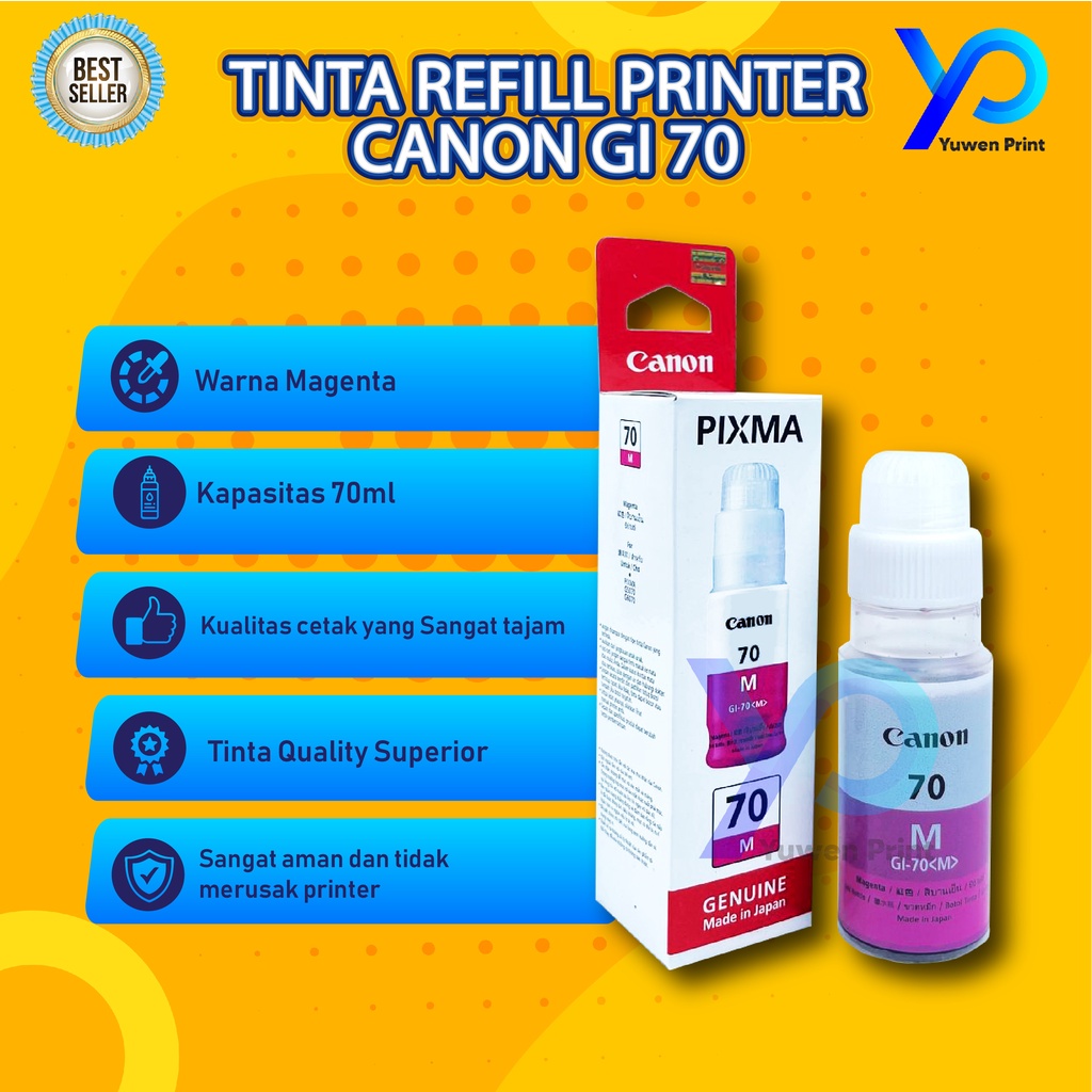 1 SET 4 PCS Tinta Canon Gi 70 For Printer G5070 G6070 GM2070 GM4070 G7070