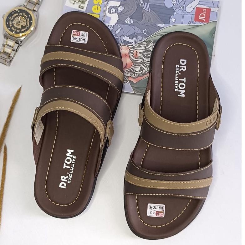 Harga Bersahabat Sandal Pria Kulit Import Casual DR.TOM Kode Dr 01