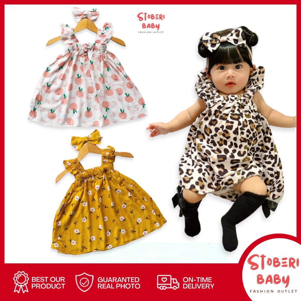 stoberi baby - BBB DRESS SABELLA dress anak perempuan bayi motif bunga lucu free headband