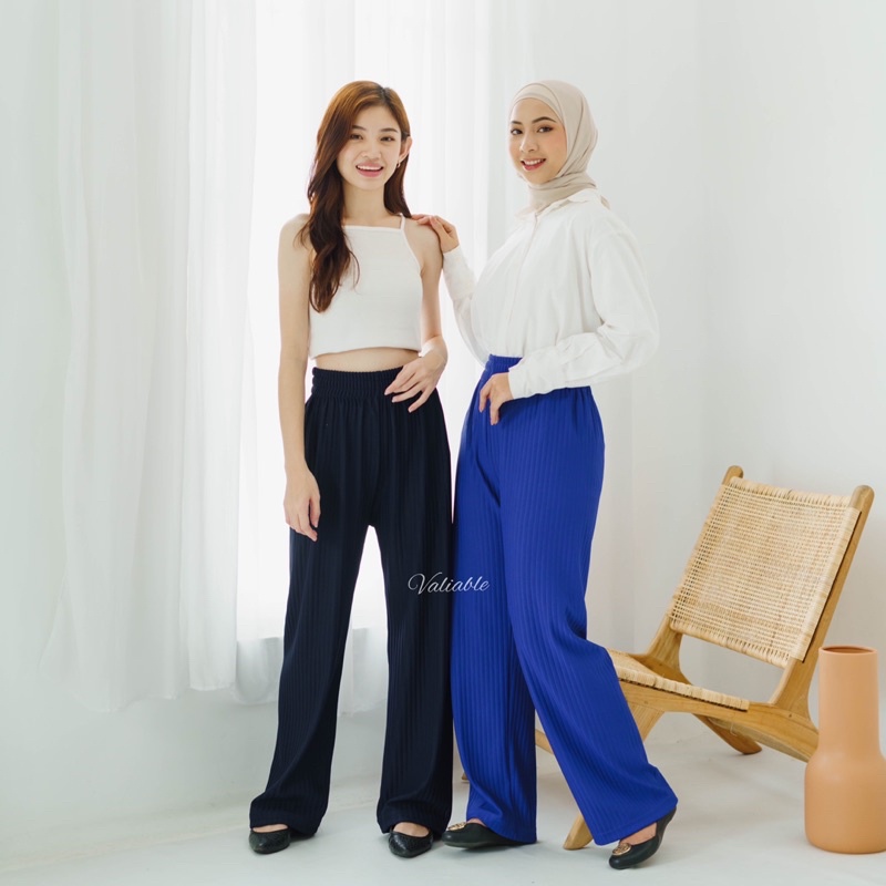 Jennie Basic Highwaist Hornet Knit Pants Valiable (M - XXL)