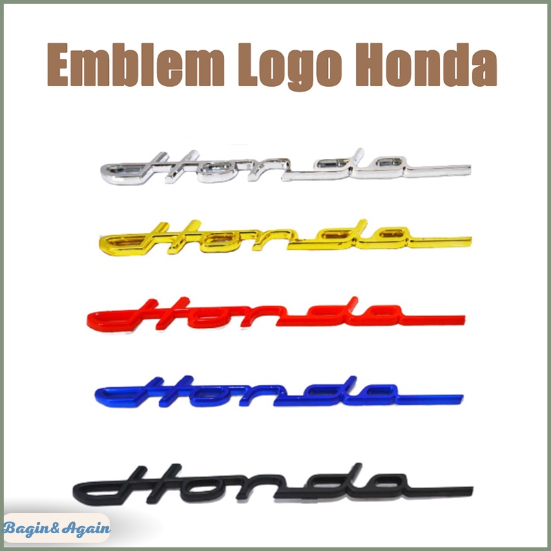 Emblem Honda Latin, Emblem Logo Honda, Warna Merah Hitam Biru Chrome Gold Carbon Best Qualty, Satu B