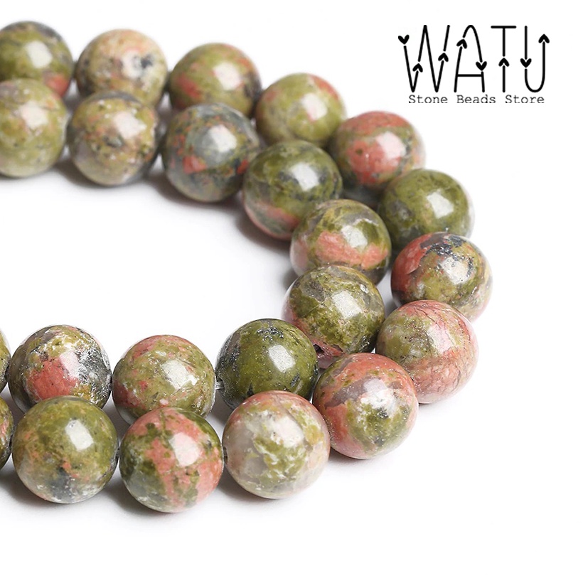 Manik Batu Alam Natural Unakite Stone Beads Unakite 6mm 8mm 10mm