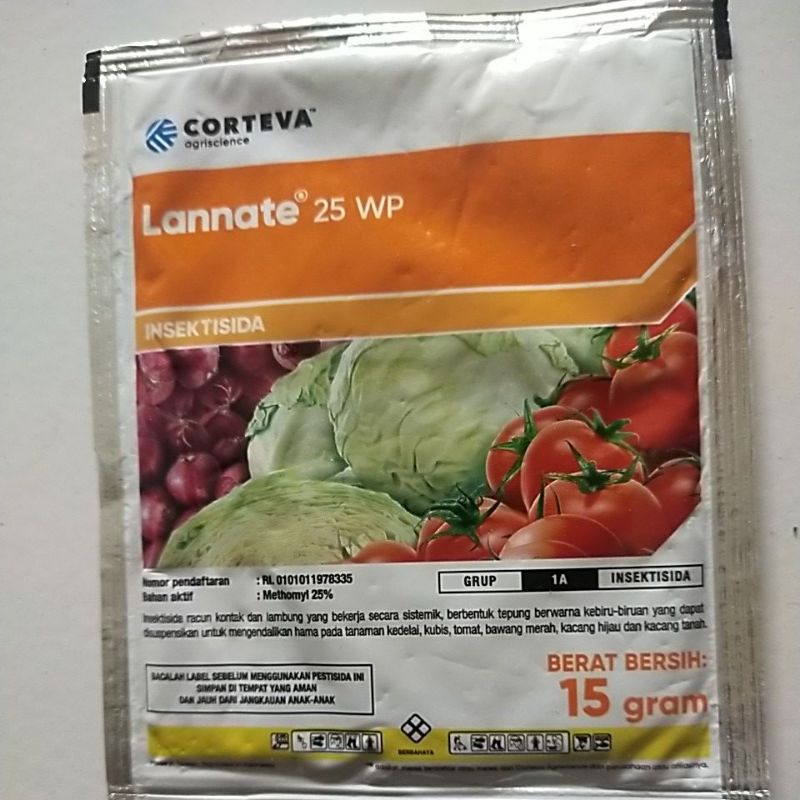 INSEKTIDA ULAT LANNATE 25 WP 15 GRAM Pembasmi ulat daun, batang, buah dan lalat buah