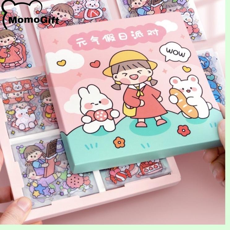 

[R-1W ㊛] Stiker Kotak Sticker Box isi 100 Lembar Momogift-siap dikirim