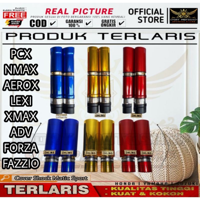 Cover Shock Sok Depan Belakang Variasi Part Matic Sport | NMAX | LEXI | AEROX | PCX | ADV150 | XMAX 