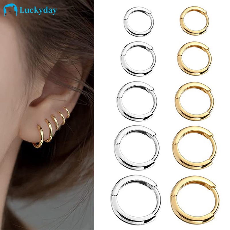 YEEZII Anting Vintage Emas Perak Untuk Wanita Hypoallergenic Hoop Earring Perhiasan Y2K Aksesoris