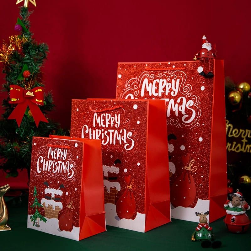 

PAPER BAG NATAL 18X23X10 . Christmas PAPERBAG Kantong Natal murah Paper Bag Tema Natal Paperbag impor