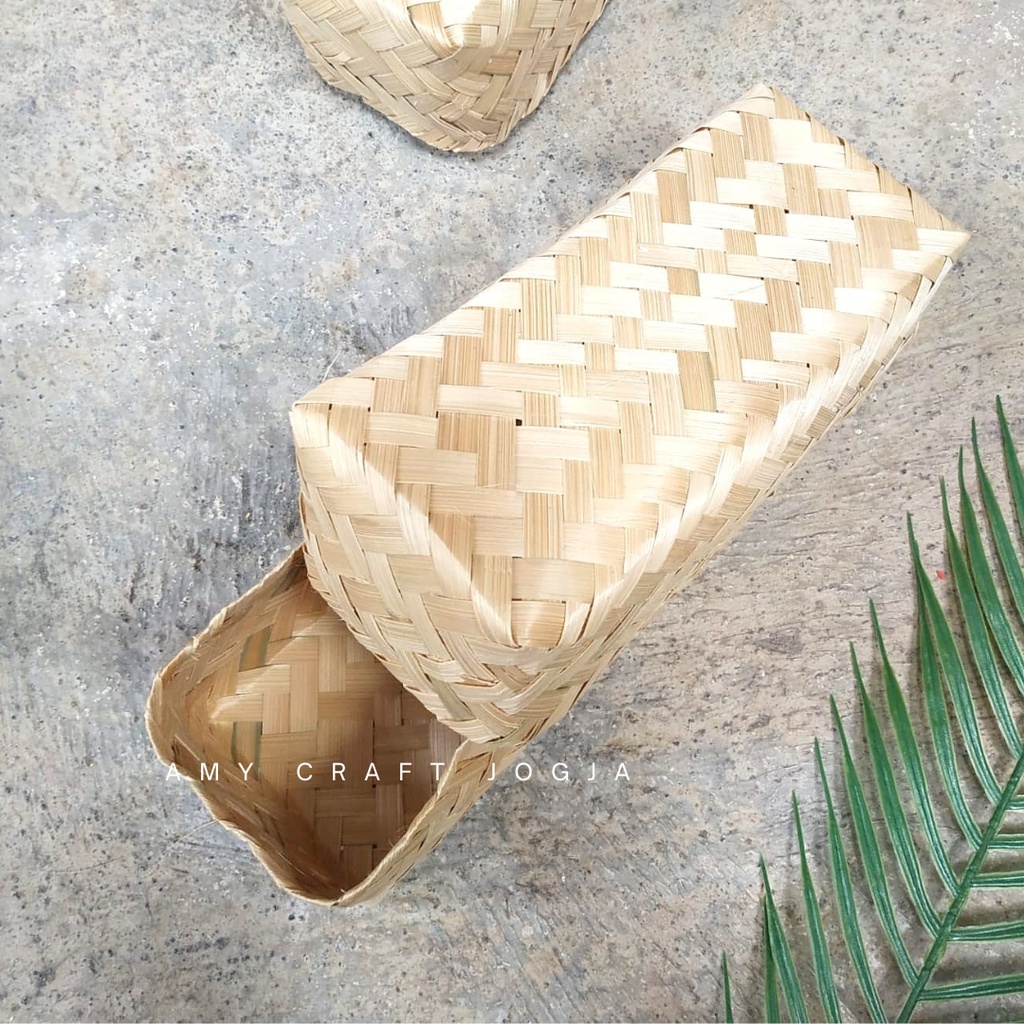 Jual Sepasang Besek Ukuran 25x10 Cm Natural Warna Besek Bambu Besek Makanan Hampers Bambu