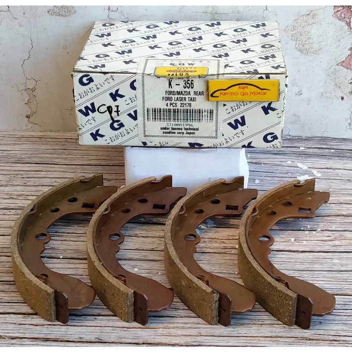 BRAKE SHOE KAMPAS REM BELAKANG FORD LASER 86-92 MAZDA 323 KGW K-356