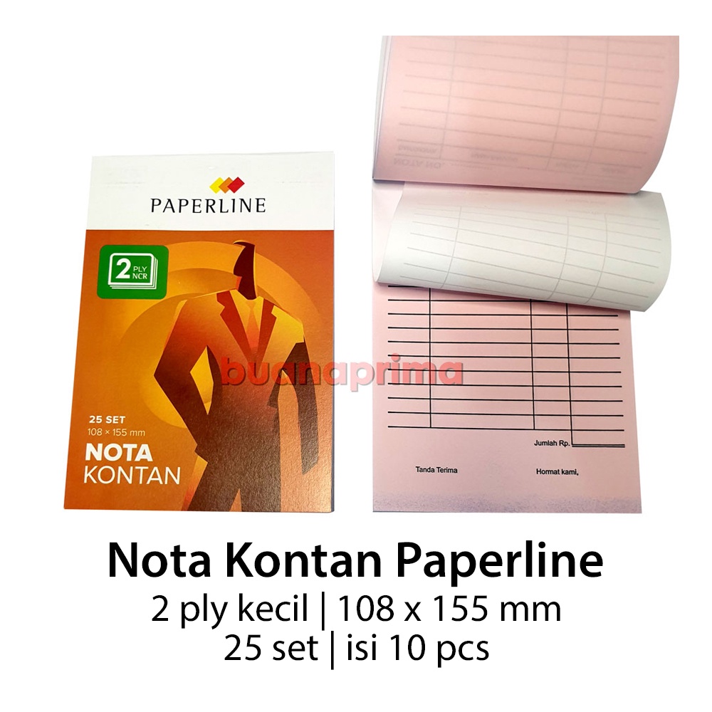 Jual Nota Kontan Rangkap 2 Ply Kecil Paperline Isi 10 Pcs Tegak Buku Bon Faktur Ncr Shopee 8519