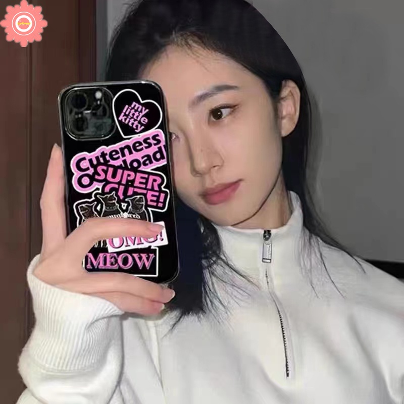 Ins Trendy Stiker Label Ponsel Case Trendi Kompatibel Untuk IPhone 11xr 78 Plus 14 13 12 Pro Max X XS Max SE 2020lembut Tpu Silicon Glossy Halus Phone Cover