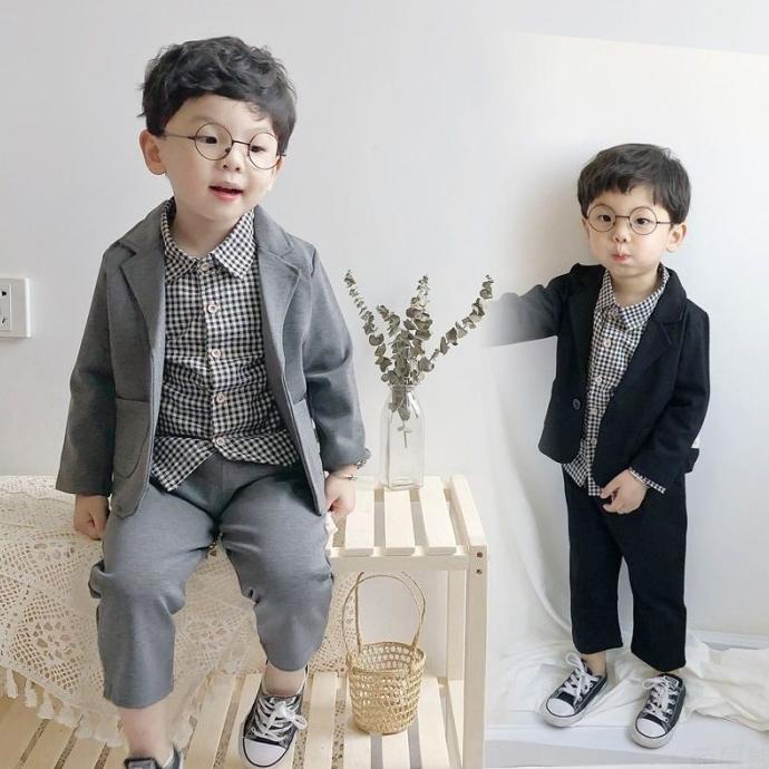 setelan jas anak laki / blazer anak laki import 3 in 1 impor ala korea