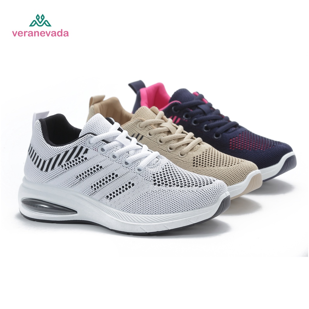 Sepatu Sneakers Wanita Vera Nevada A36 untuk Olahraga dengan Sol Tinggi 4 Cm dan Bahan Kanvas Elasti