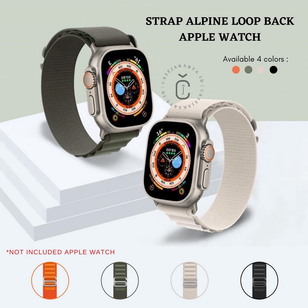 ( TANPA JAM ) ALPINE LOOP BACK TALI STRAP WATCH ADJUSTABLE - SERIES ULTRA 8 7 6 5 4 3 2 1 SE ULTRA | SIZE 38mm 40mm 41mm 42mm 44mm 45mm 49mm | Tali strap sport band apple watch iwatch smartwatch iwo