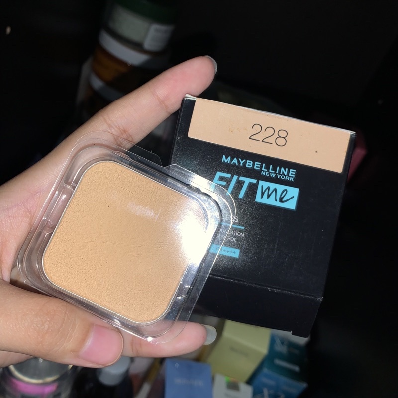 Maybelline Fit Me 24HR Oil Control Powder Foundation Refill - Makeup Bedak Kosmetik Shade 228
